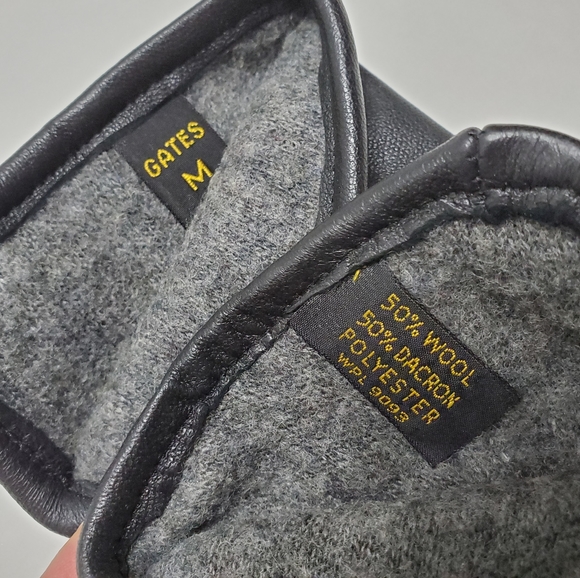 Vtg GATES Leather Darcon Wool Stitching Gloves - Picture 2 of 5